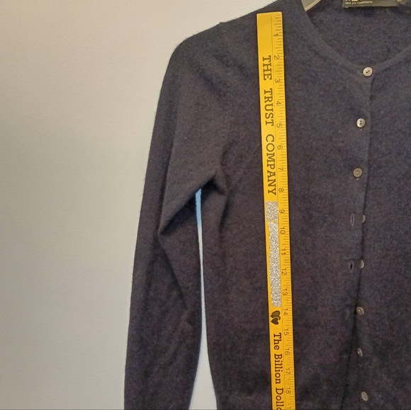 Lord & Taylor 100% Cashmere Cardigan Sweater in Black, Size XS - Picture 7 of 12
